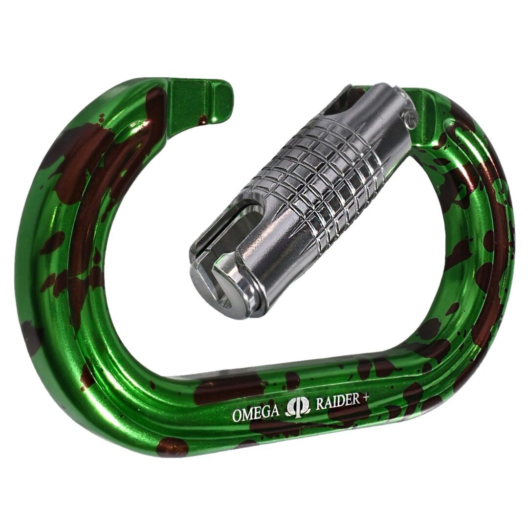 Omega Pacific Raider+ Aluminum 3-Stage Quik-Lok Carabiner - Radioactive