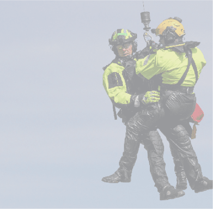 Two rescue professionals performing a rope rescue