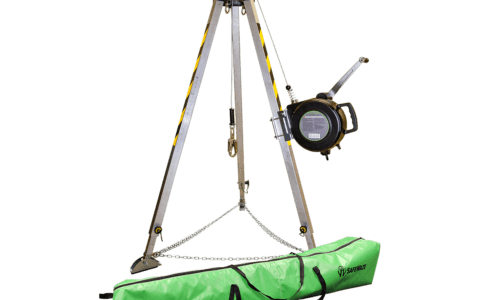 Safewaze 7’ Adjustable Tripod Kit with 65’ 3-Way and Storage Bag