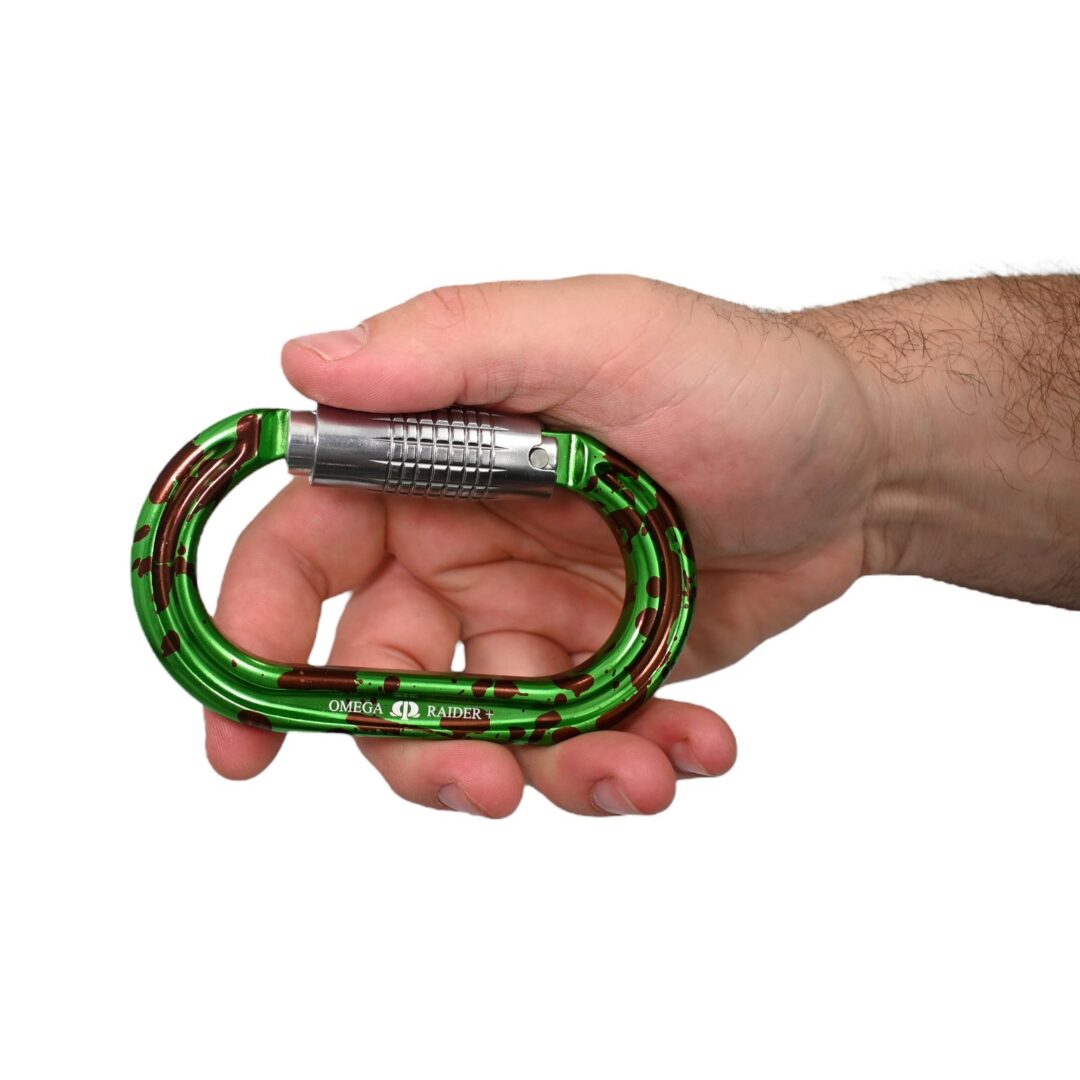 Omega Pacific Raider+ Aluminum 3-Stage Quik-Lok Carabiner - Radioactive — view 3