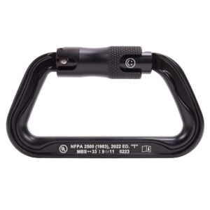 Omega Pacific Standard D Aluminum 3-Stage Quik-Lok NFPA Carabiner - Black