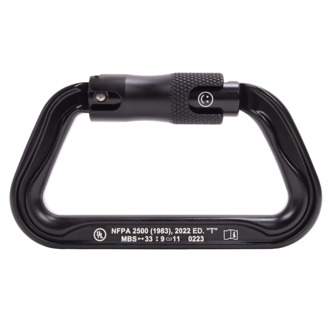 Omega Pacific Standard D Aluminum 3-Stage Quik-Lok NFPA Carabiner - Black
