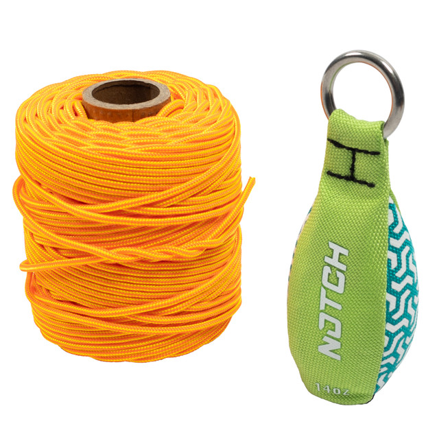 Notch 200' 3mm Neon Plus Throwline & 14oz Throw Weight Combo