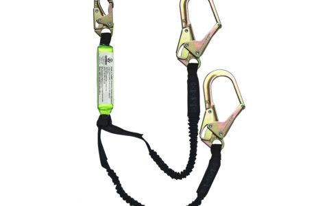 Safewaze 6’ Dual-Leg Stretch Energy Absorbing Lanyard w/ Rebar Hooks