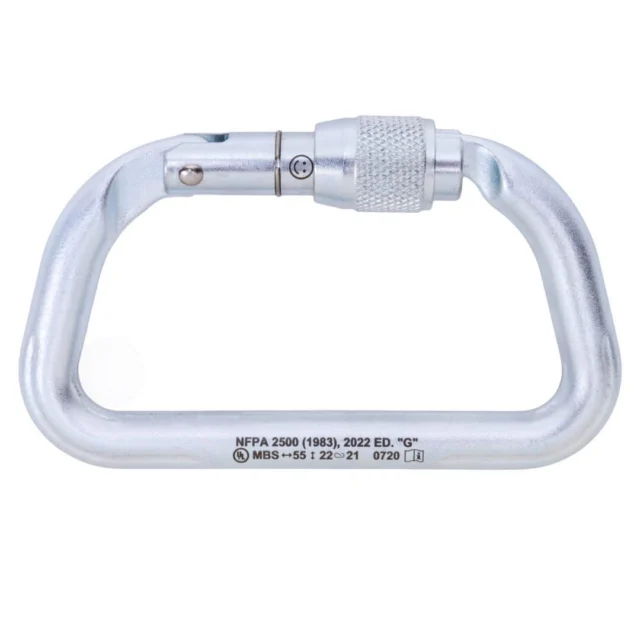 Omega Pacific MOAB 1/2″ Steel Large D Screw-Lok NFPA Carabiner